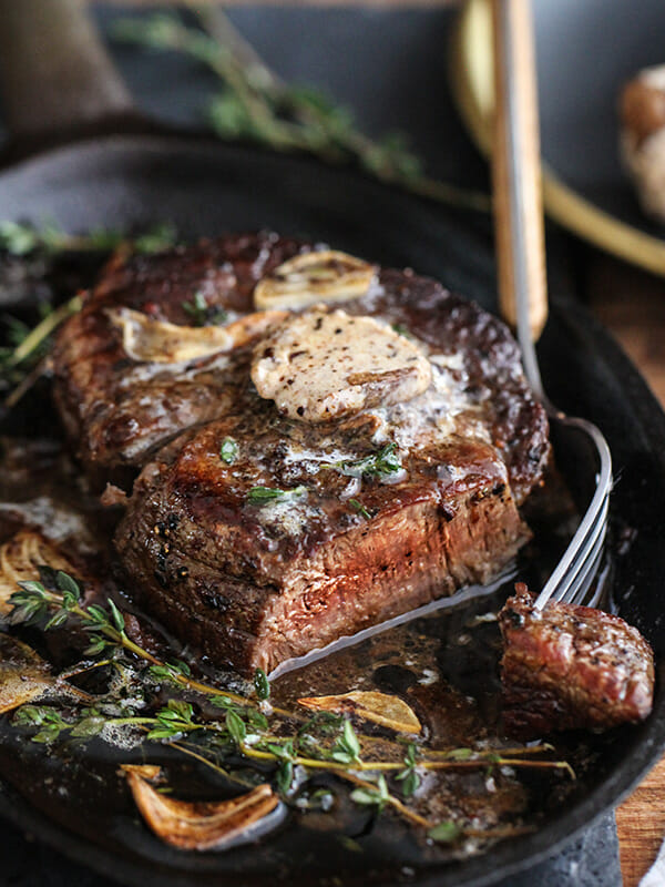 Pan-Seared Ribeye Steak with Blue Cheese Butter Recipe - Kitchen Swagger