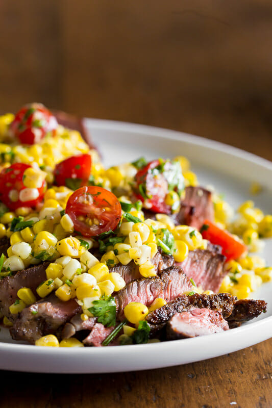 Grilled London Broil with Corn Salsa