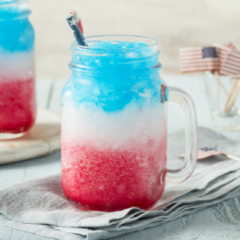 red white blue layered drink
